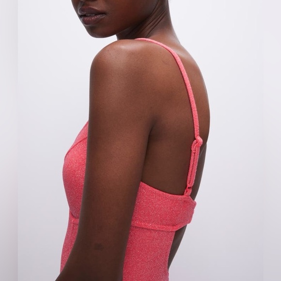 Good American Sparkle Show Off Underwire One-Piece Swimsuit in Fiery Coral 002 - Picture 6 of 14